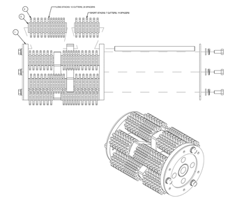 Part Location Diagram of 158495 MK Diamond (Reference Only) Cutter, 12 Blunt Tooth Steel (2